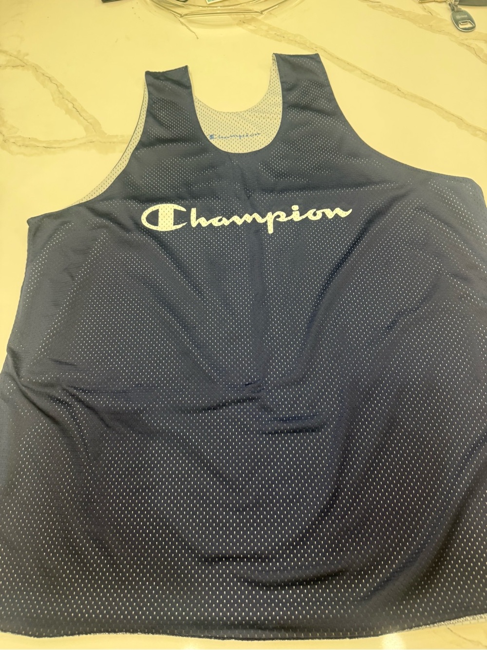 Champion Reversible Navy Mesh Athletic Tank Top